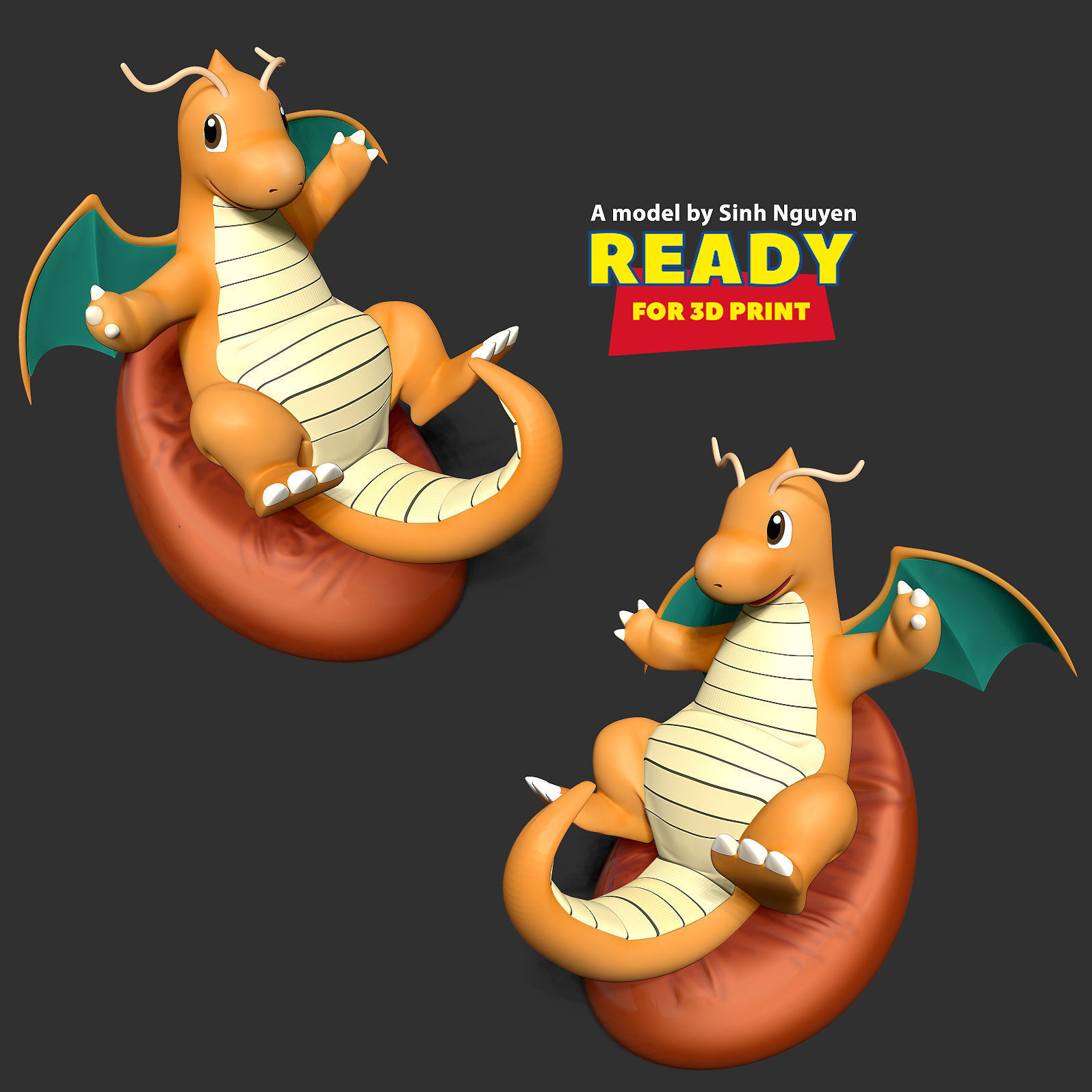 Dragonite - Pokemon Fanart 3D print model_5