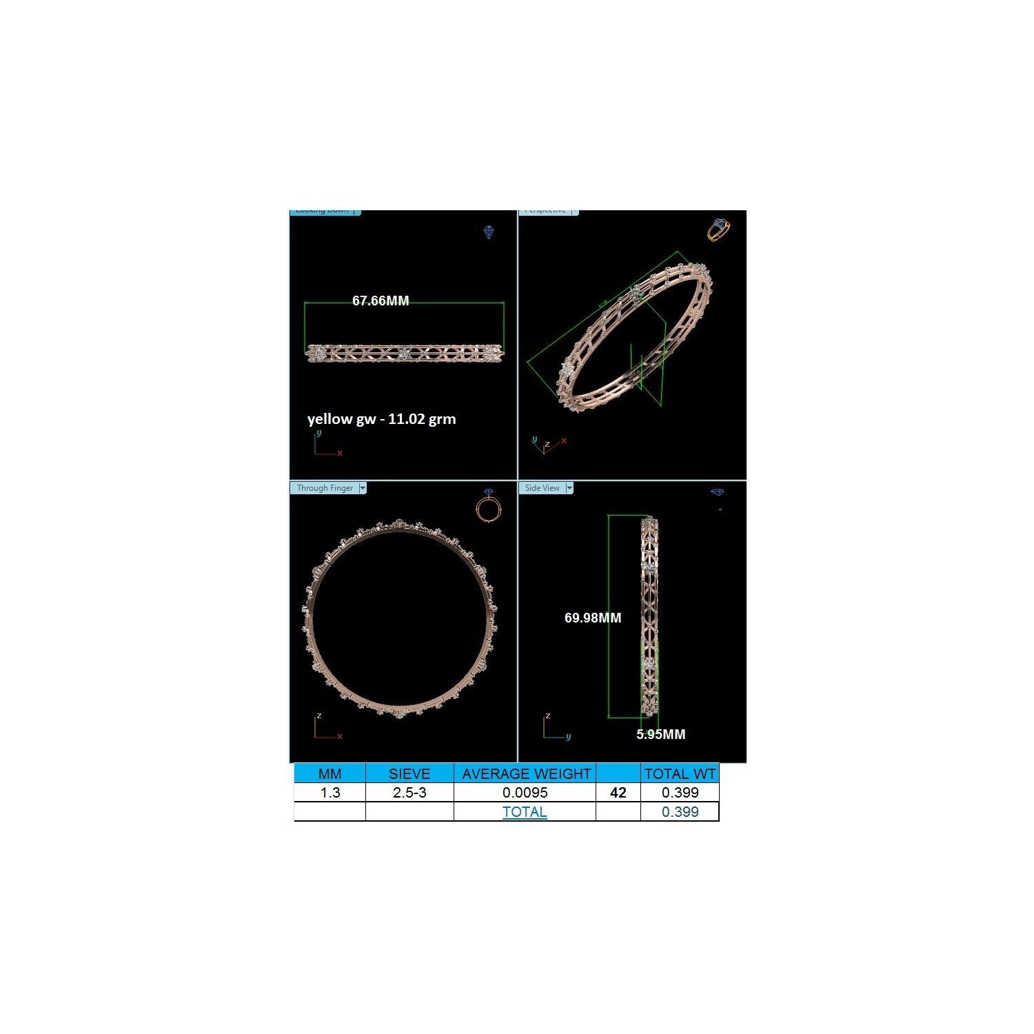 Women Bangle Bracelet STL JCD Render Details 3D print model_24