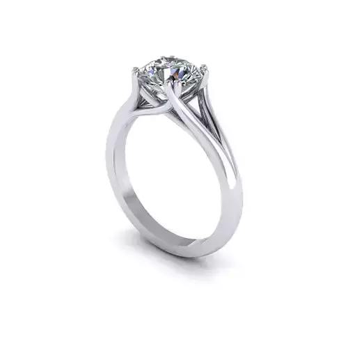 Solitaire Bend Line Wedding Ring