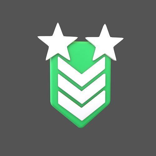Rank Medal v12 002 Low-poly 3D model