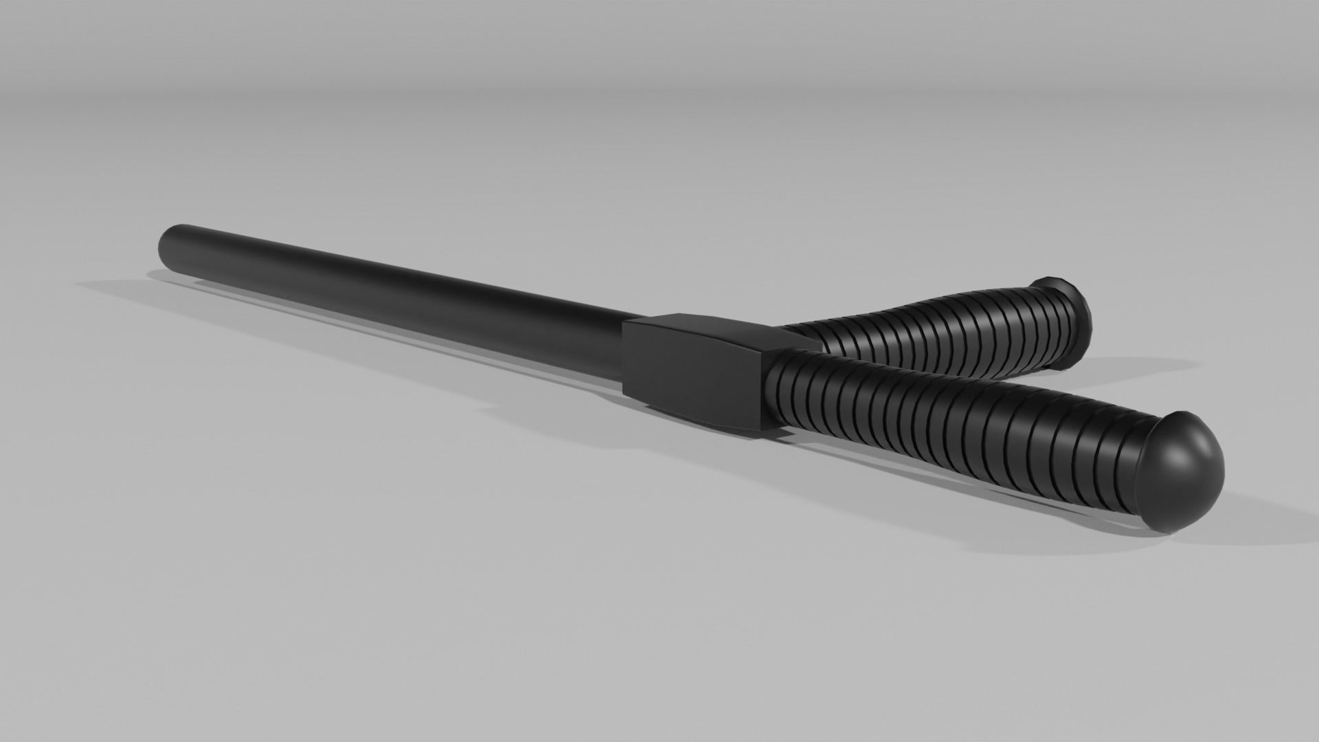 LowPoly Police Baton GameReady Weapon Asset Low-poly 3D model_3