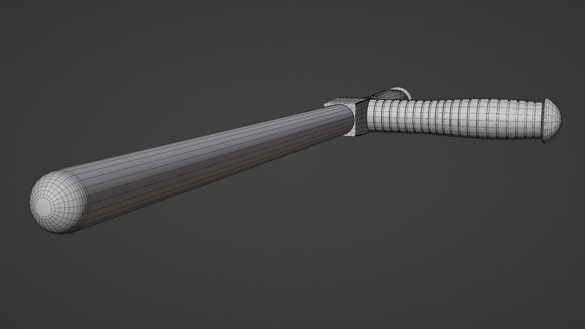 LowPoly Police Baton GameReady Weapon Asset Low-poly 3D model_9