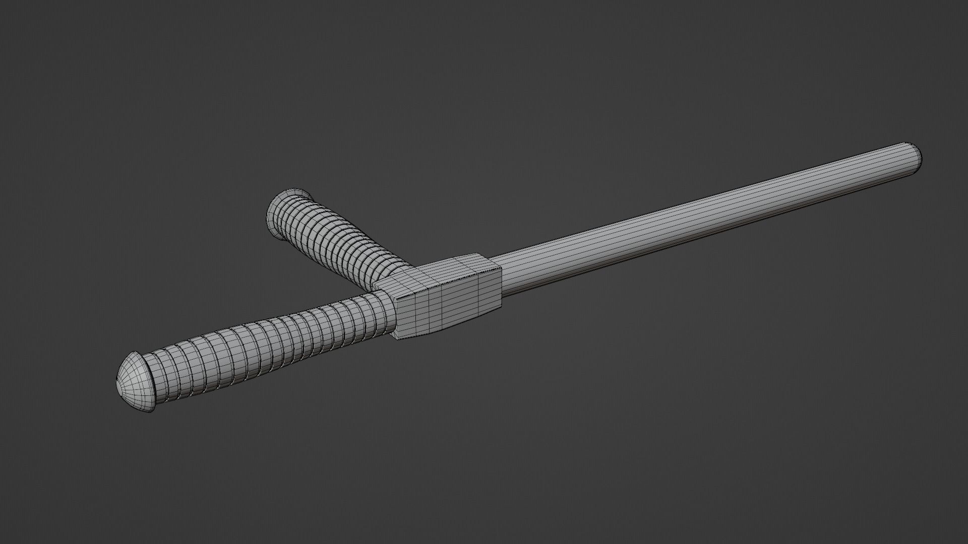 LowPoly Police Baton GameReady Weapon Asset Low-poly 3D model_8
