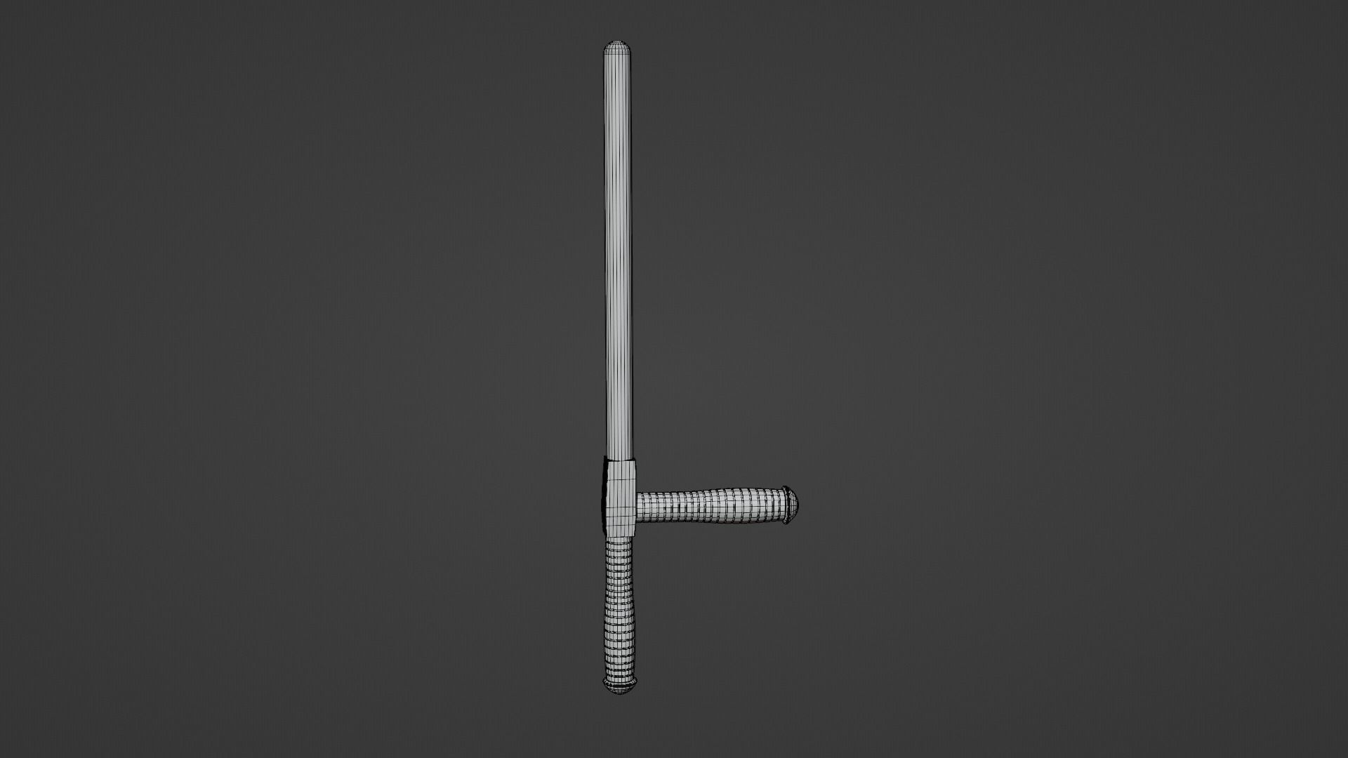 LowPoly Police Baton GameReady Weapon Asset Low-poly 3D model_6