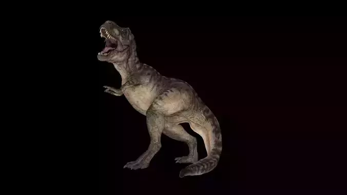 Jurassic Park T-rex Animated roar FBX 3D model