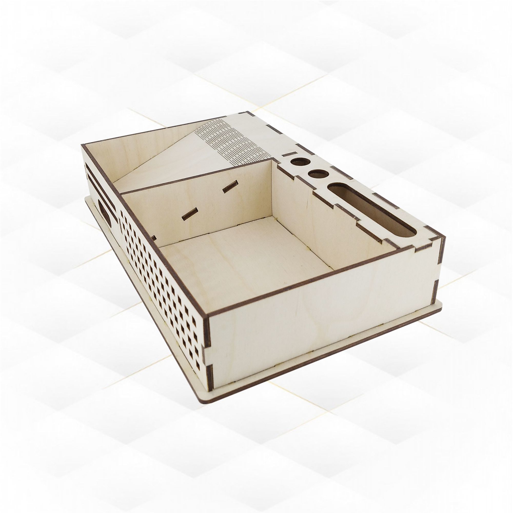 Desk organizer vector design for laser machine 3D print model_4