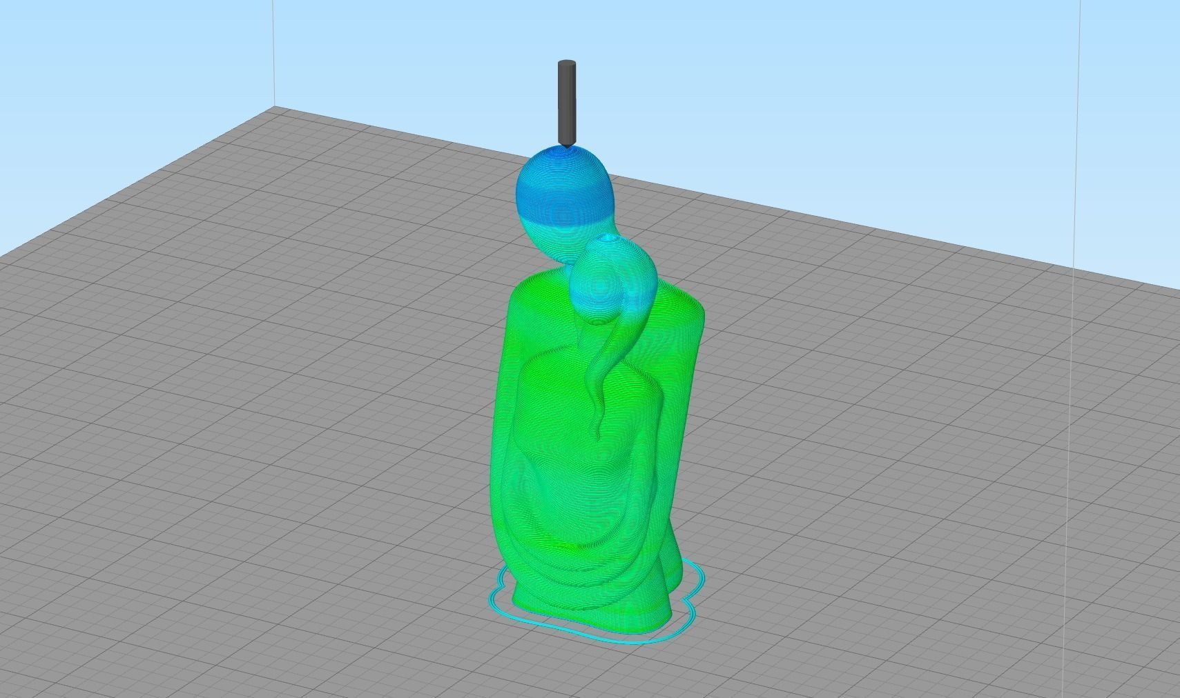 Couple Figurine Hugging Statue 3D print model_4