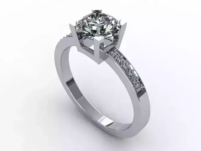Classical Diamond Ring 3D print model