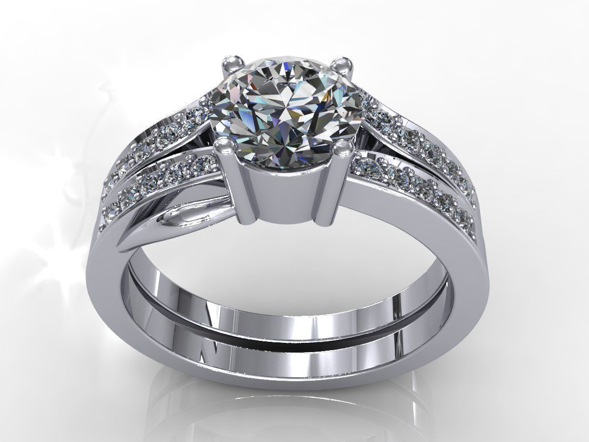 Cute-Couple Wedding Ring 3D print model_6