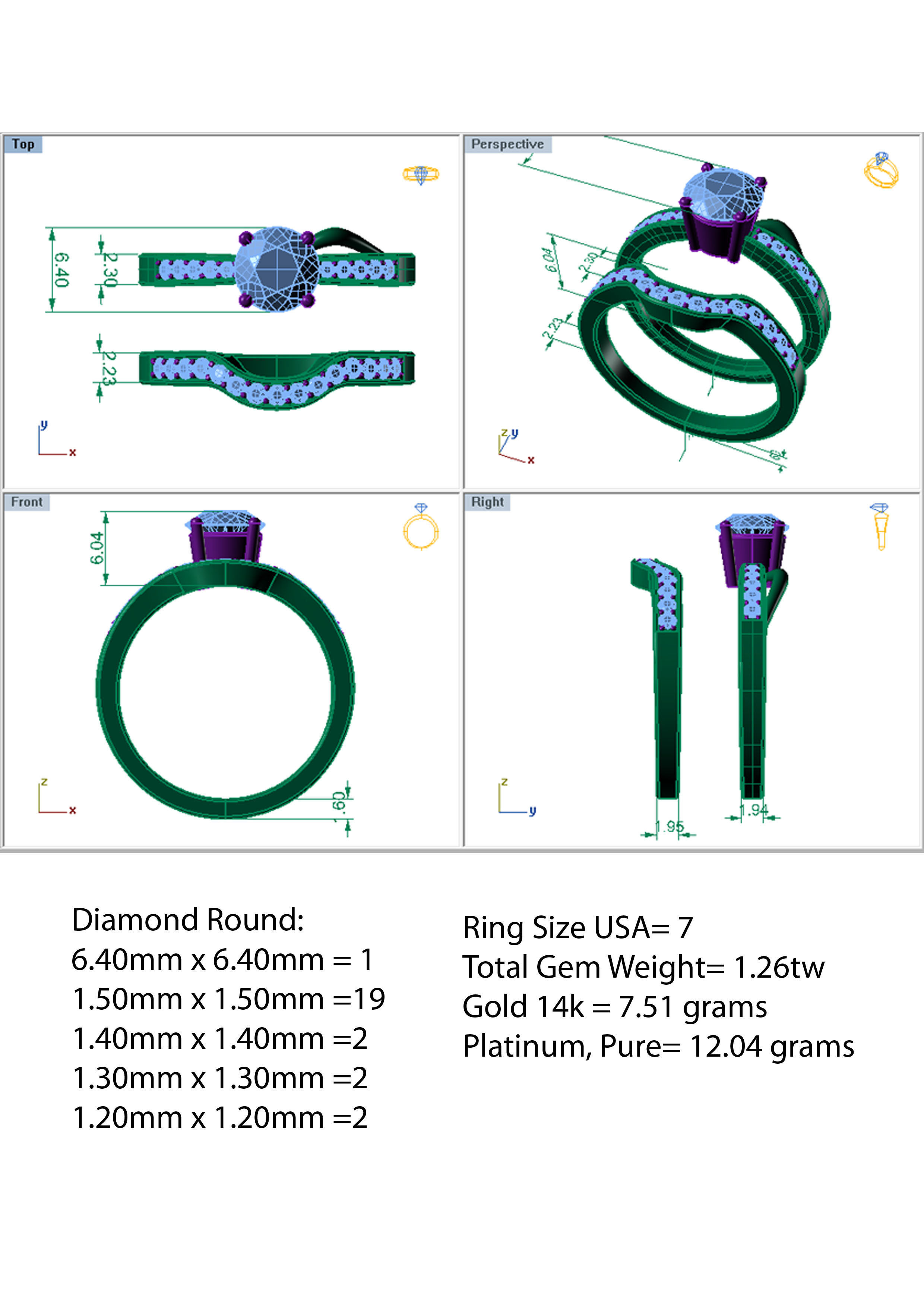 Cute-Couple Wedding Ring 3D print model_4