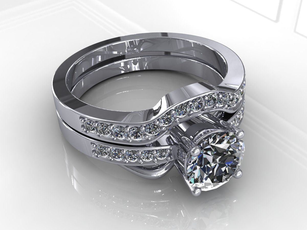 Cute-Couple Wedding Ring 3D print model_8