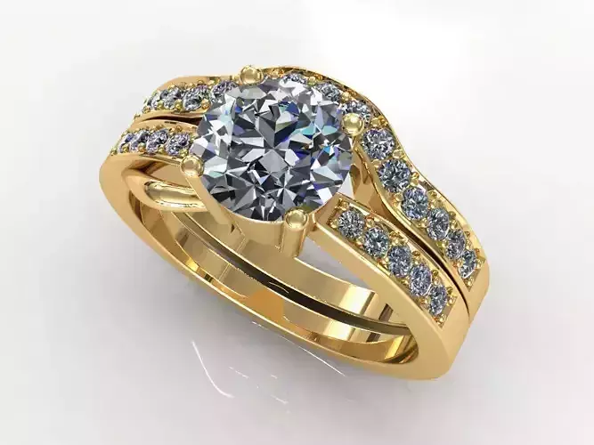 Cute-Couple Wedding Ring 3D print model