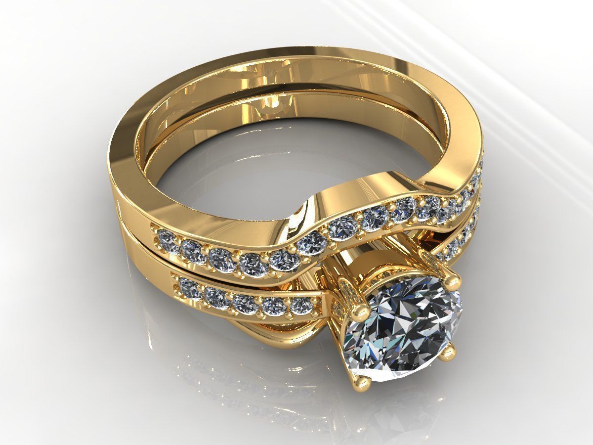 Cute-Couple Wedding Ring 3D print model_3