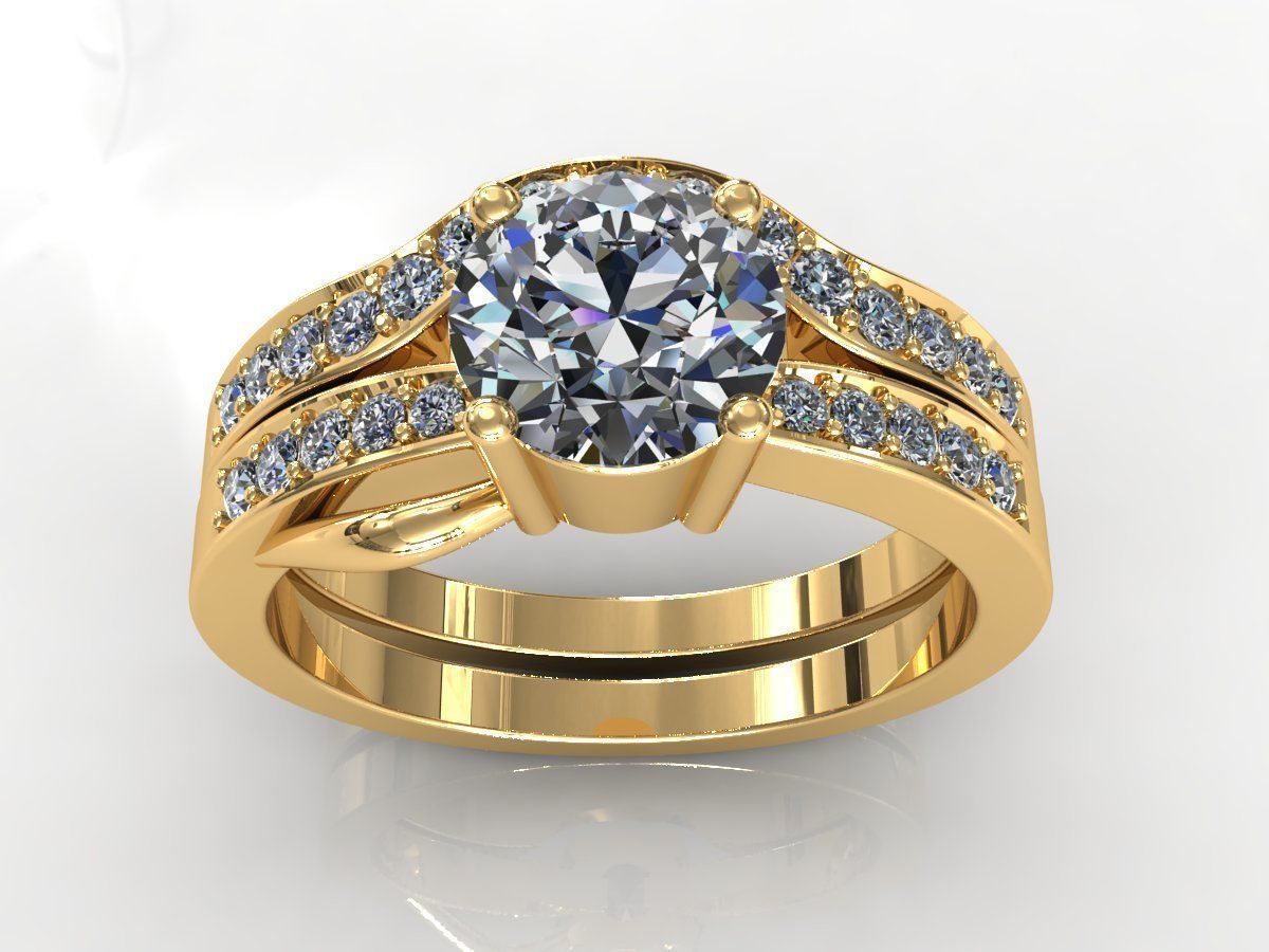 Cute-Couple Wedding Ring 3D print model_1