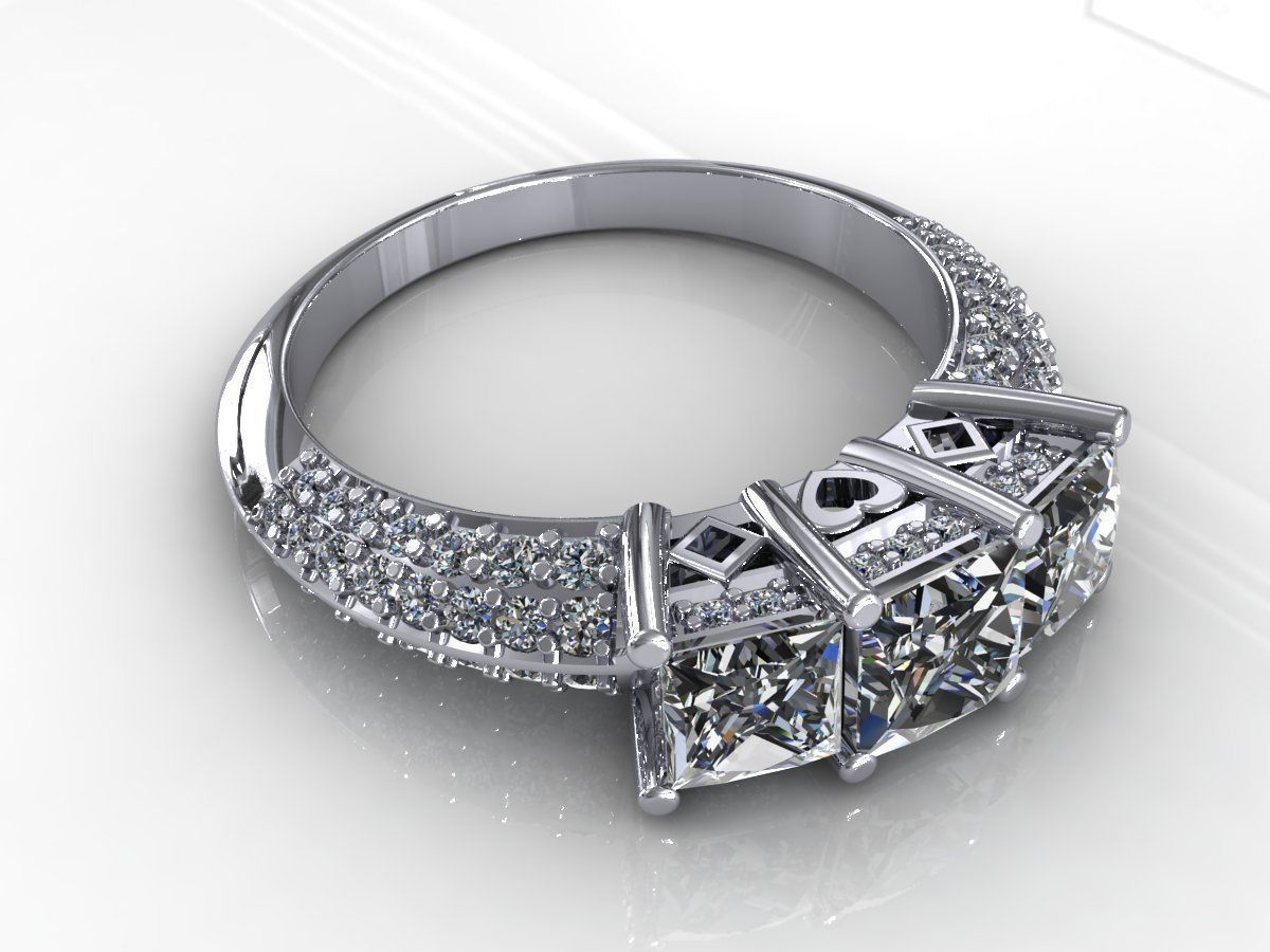 Delexe Trilogy Wedding Ring 3D print model_7