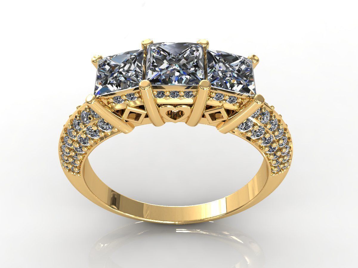 Delexe Trilogy Wedding Ring 3D print model_1