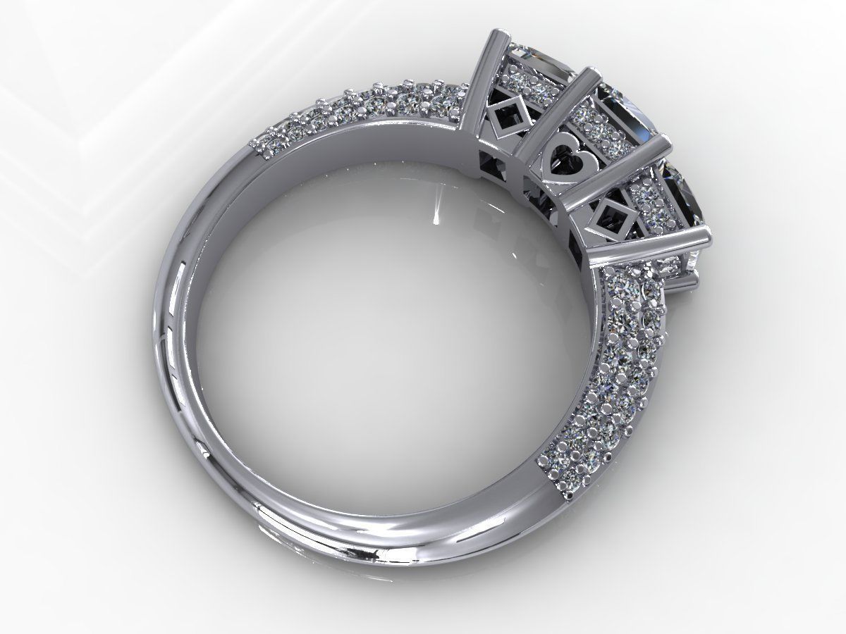 Delexe Trilogy Wedding Ring 3D print model_8