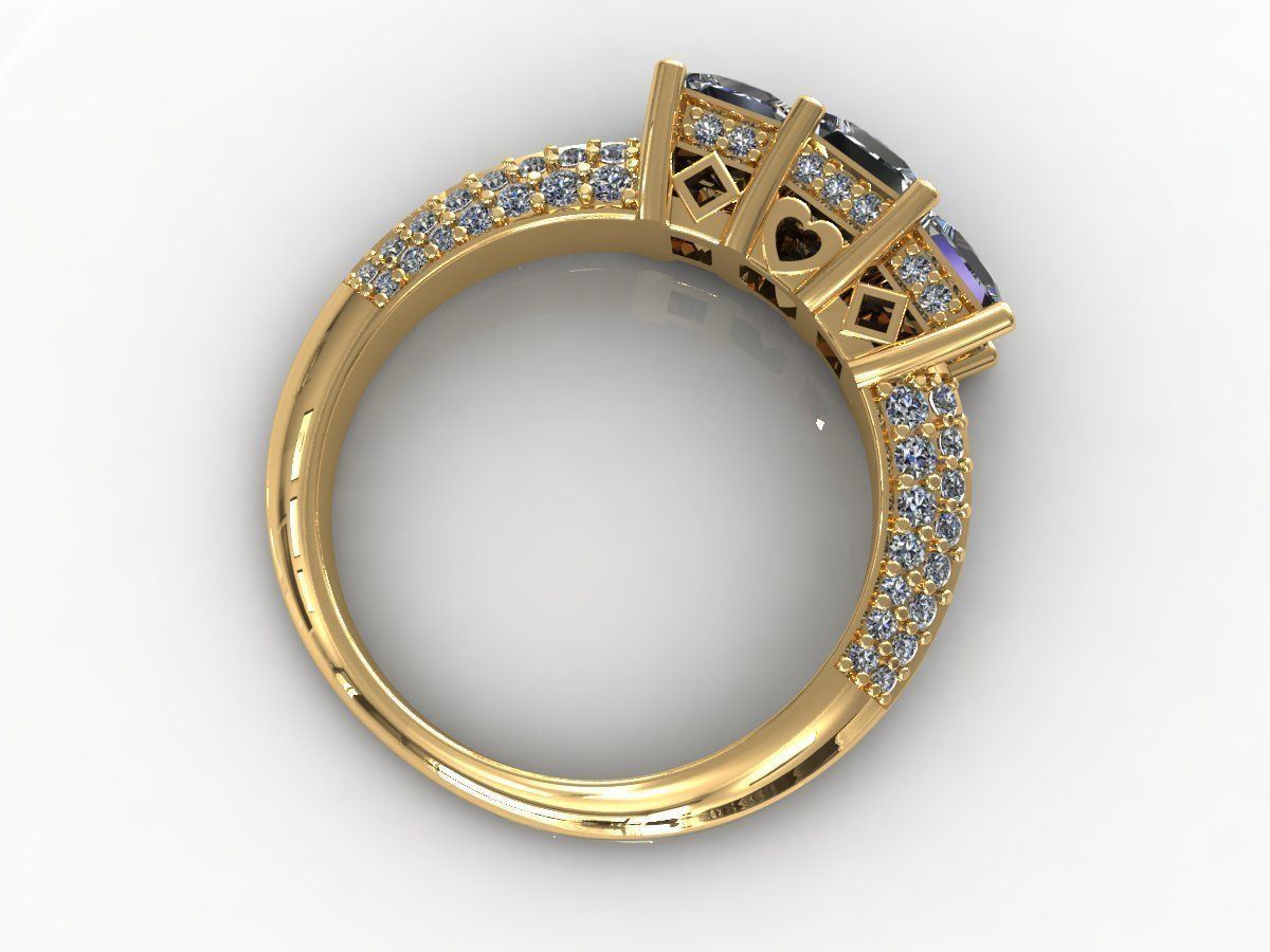 Delexe Trilogy Wedding Ring 3D print model_2