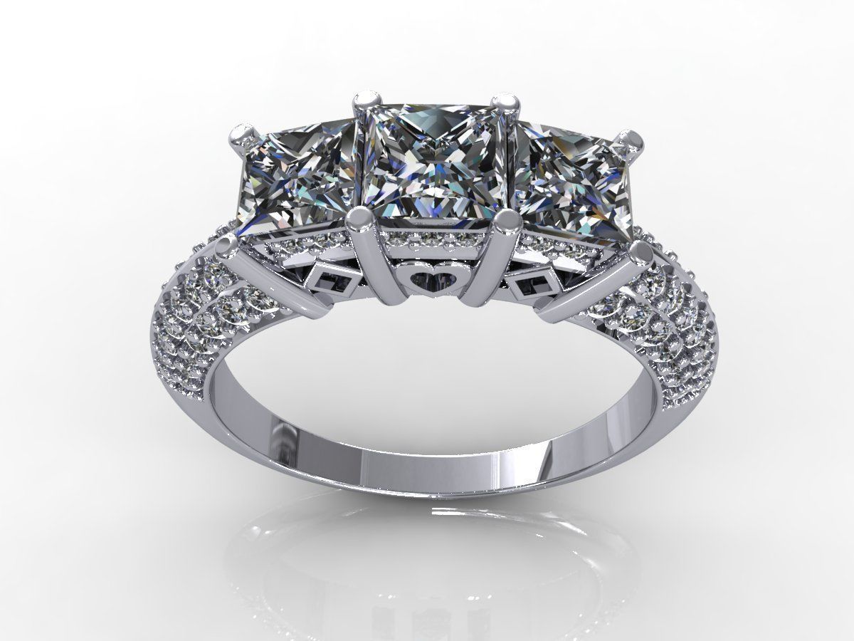 Delexe Trilogy Wedding Ring 3D print model_5