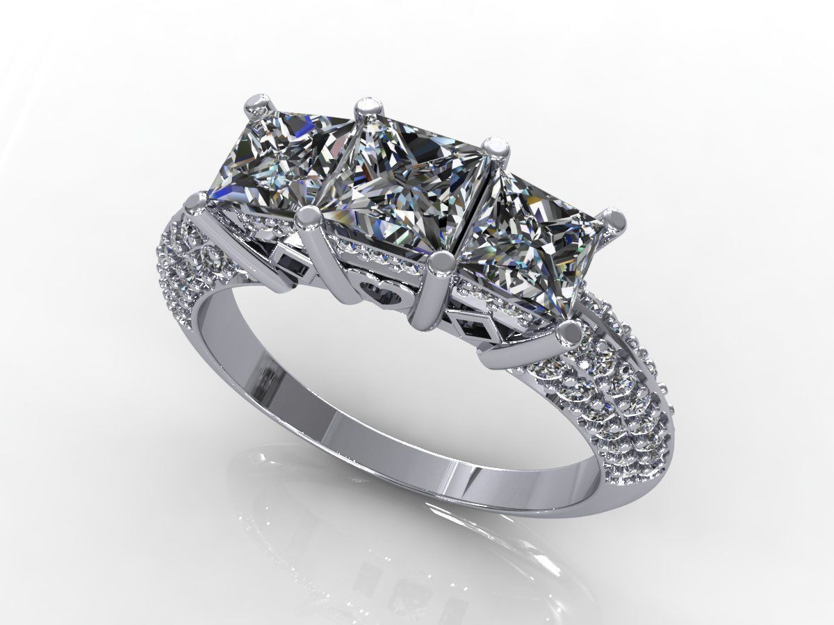 Delexe Trilogy Wedding Ring 3D print model_6