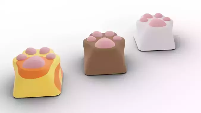 Kitty Paw Keycap custom mechanical keyboard 3D print model