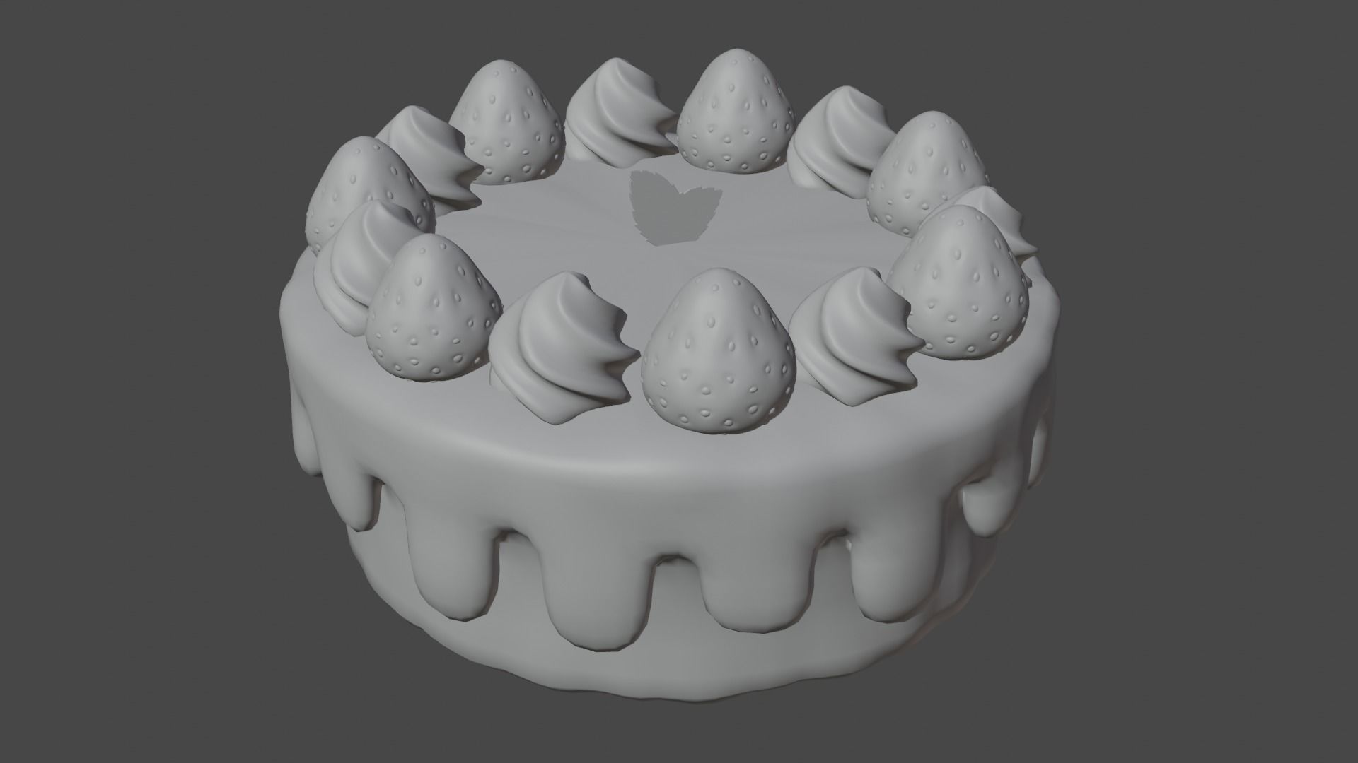 Cake Strawberries 3D model_7