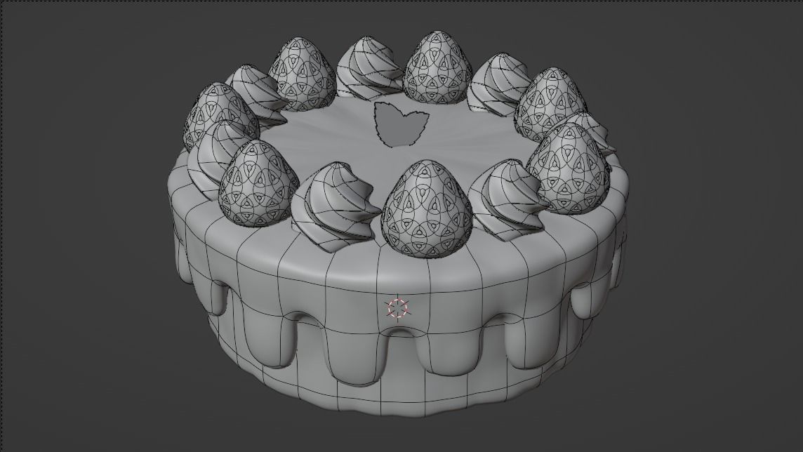 Cake Strawberries 3D model_8