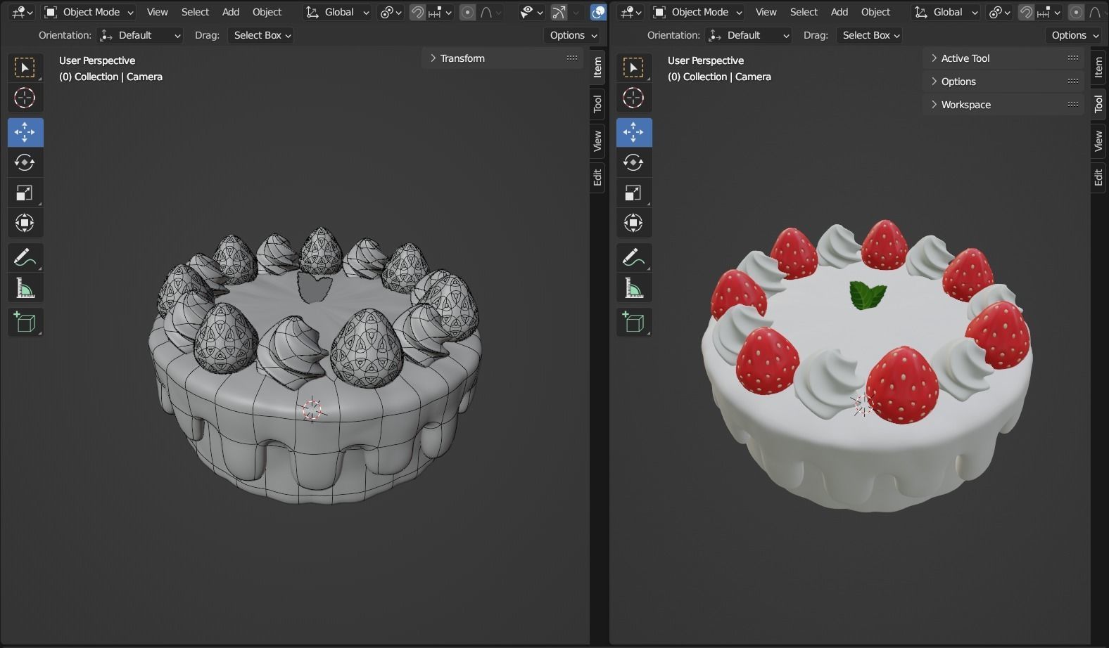 Cake Strawberries 3D model_9