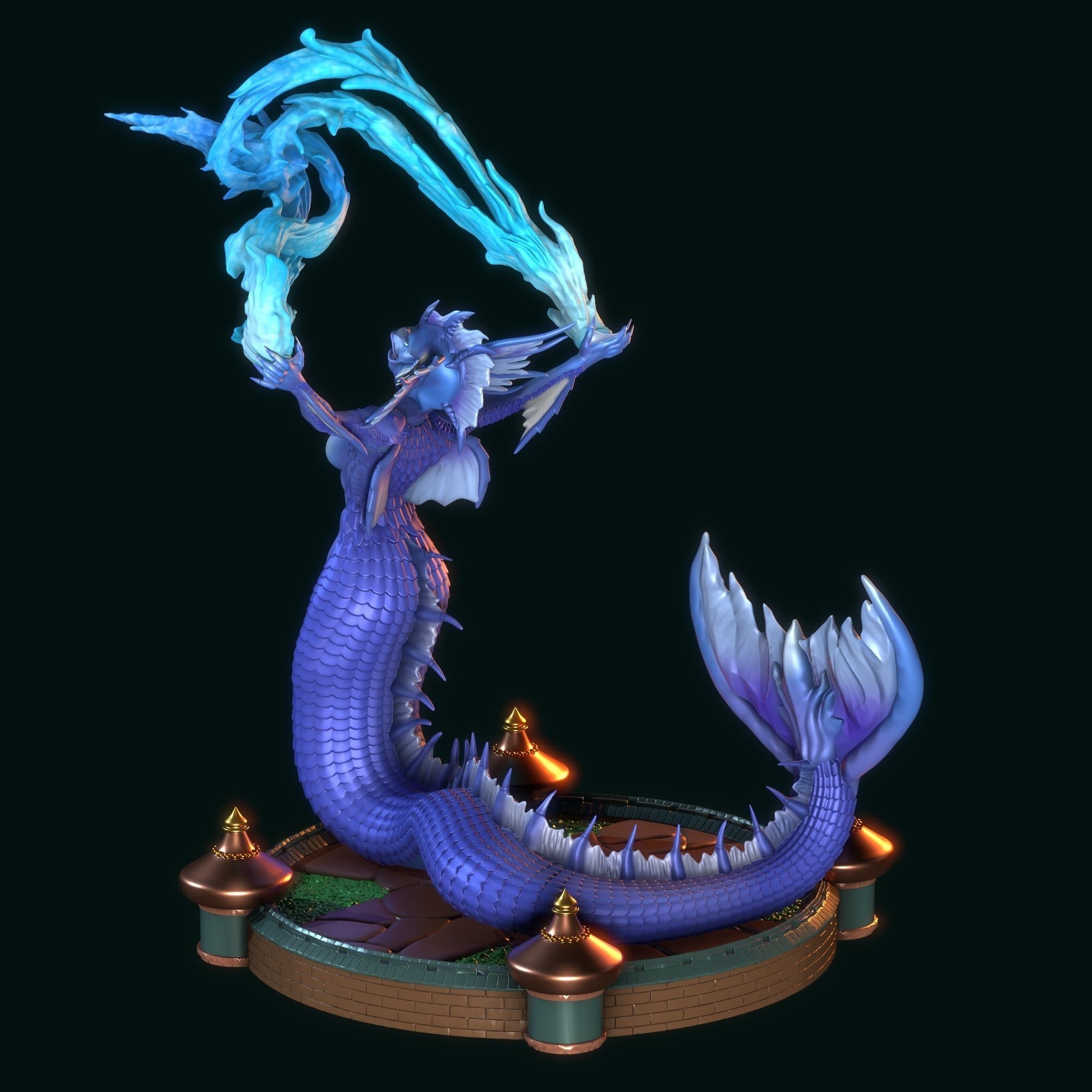 Heroes 3 Ice Elemental casts spell 3D print model_2