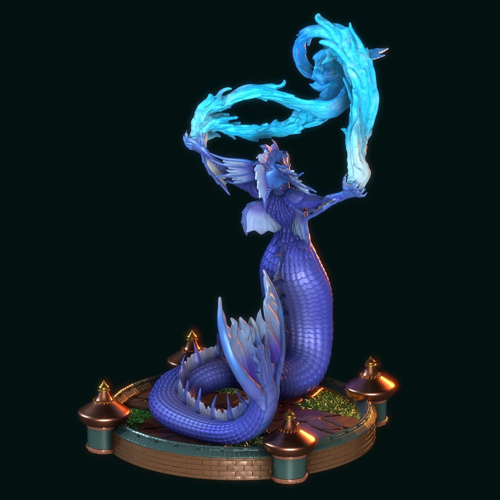 Heroes 3 Ice Elemental casts spell 3D print model_1