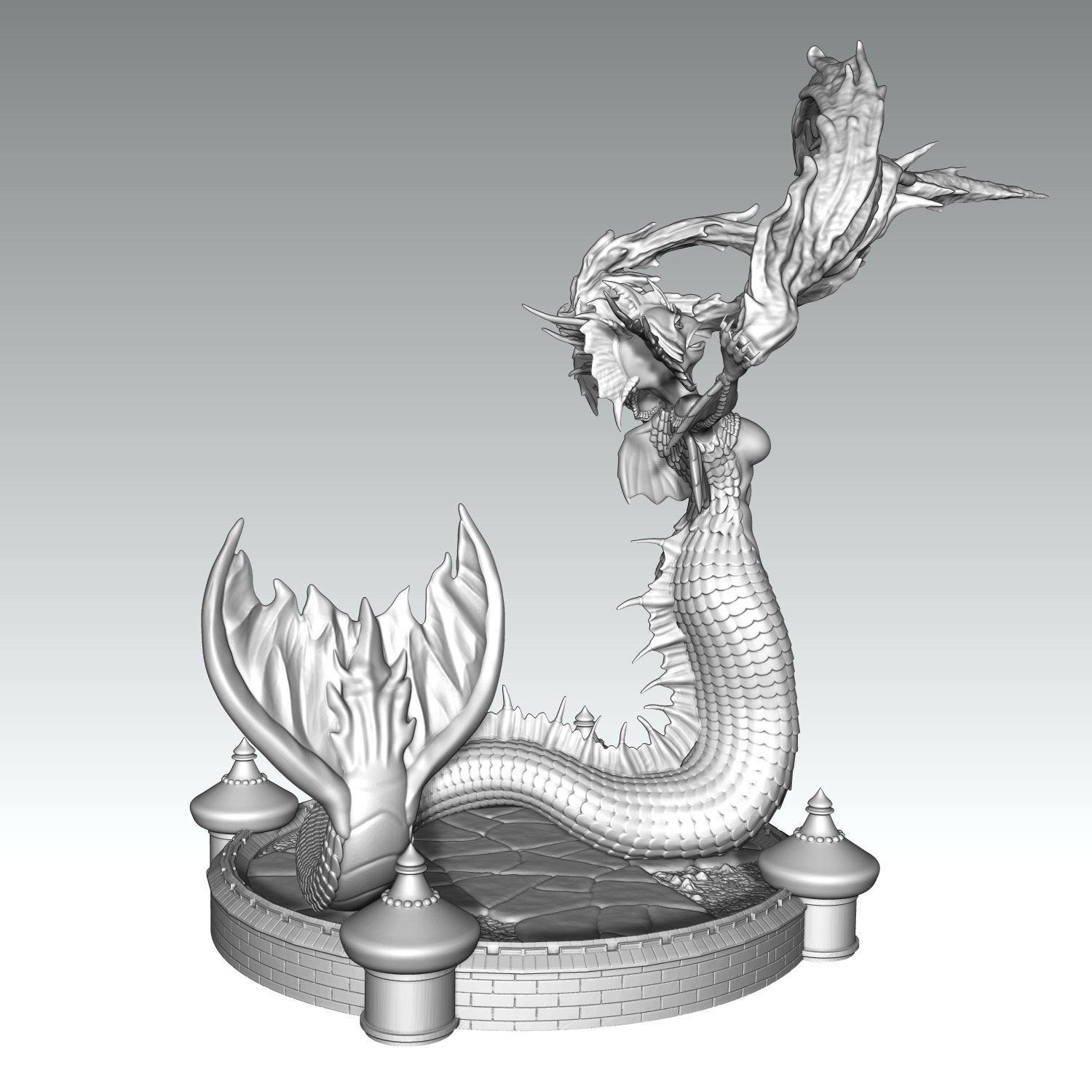 Heroes 3 Ice Elemental casts spell 3D print model_4