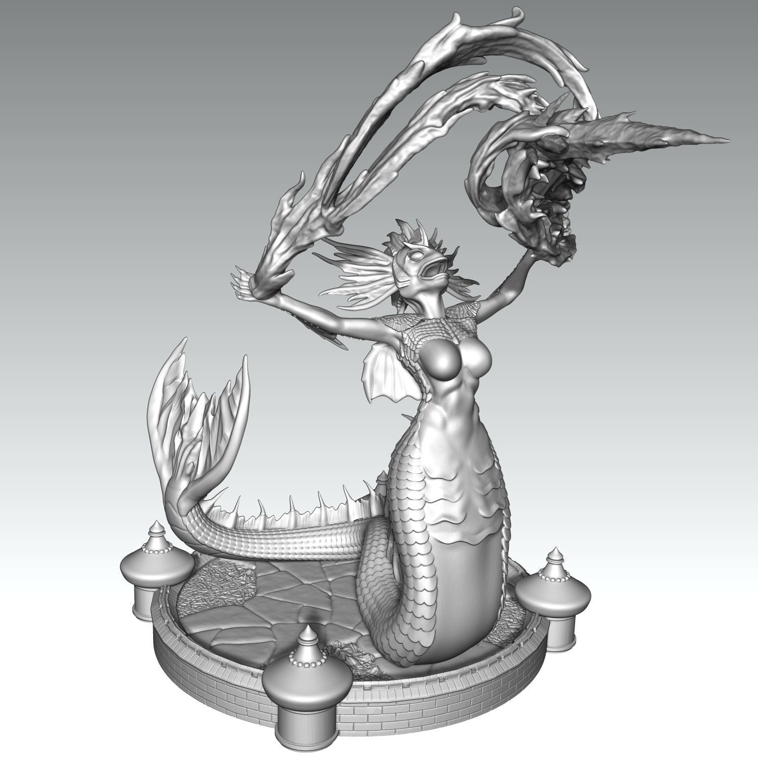 Heroes 3 Ice Elemental casts spell 3D print model_3