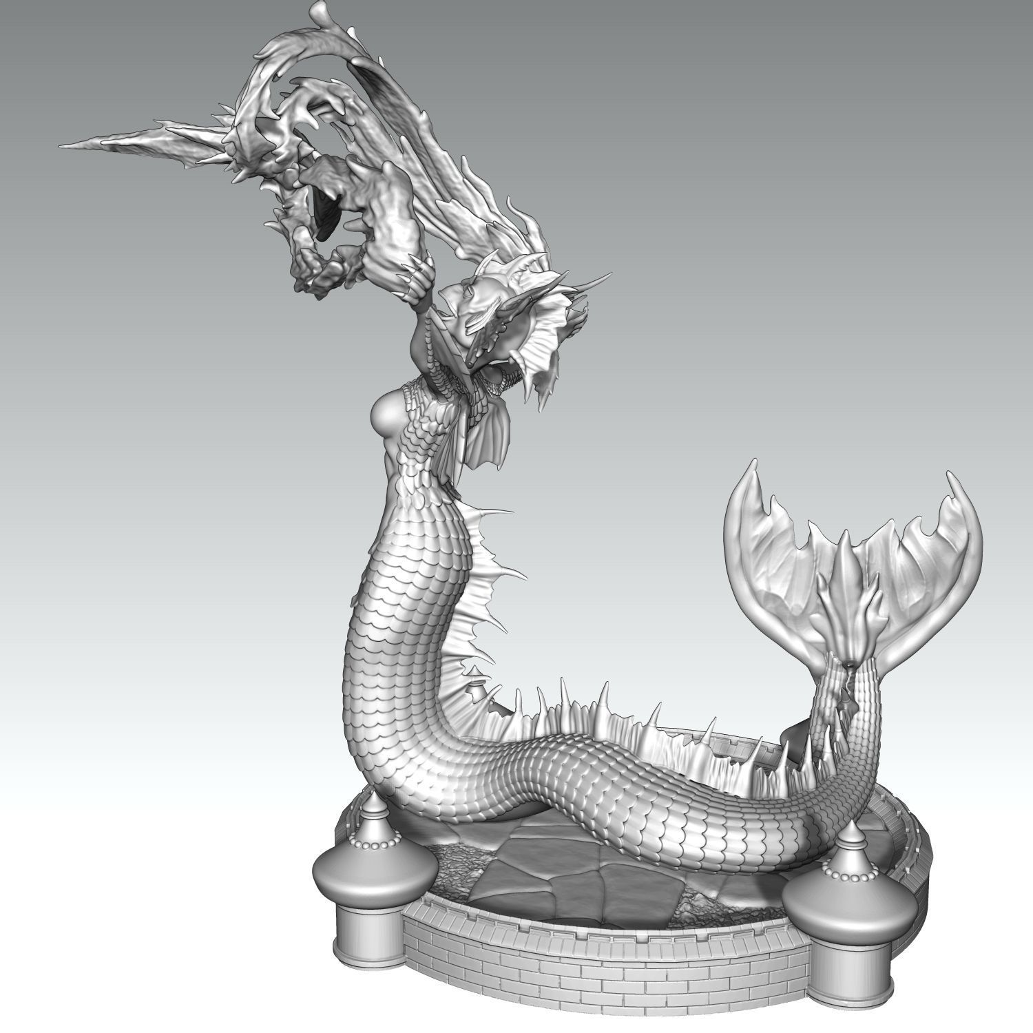 Heroes 3 Ice Elemental casts spell 3D print model_6