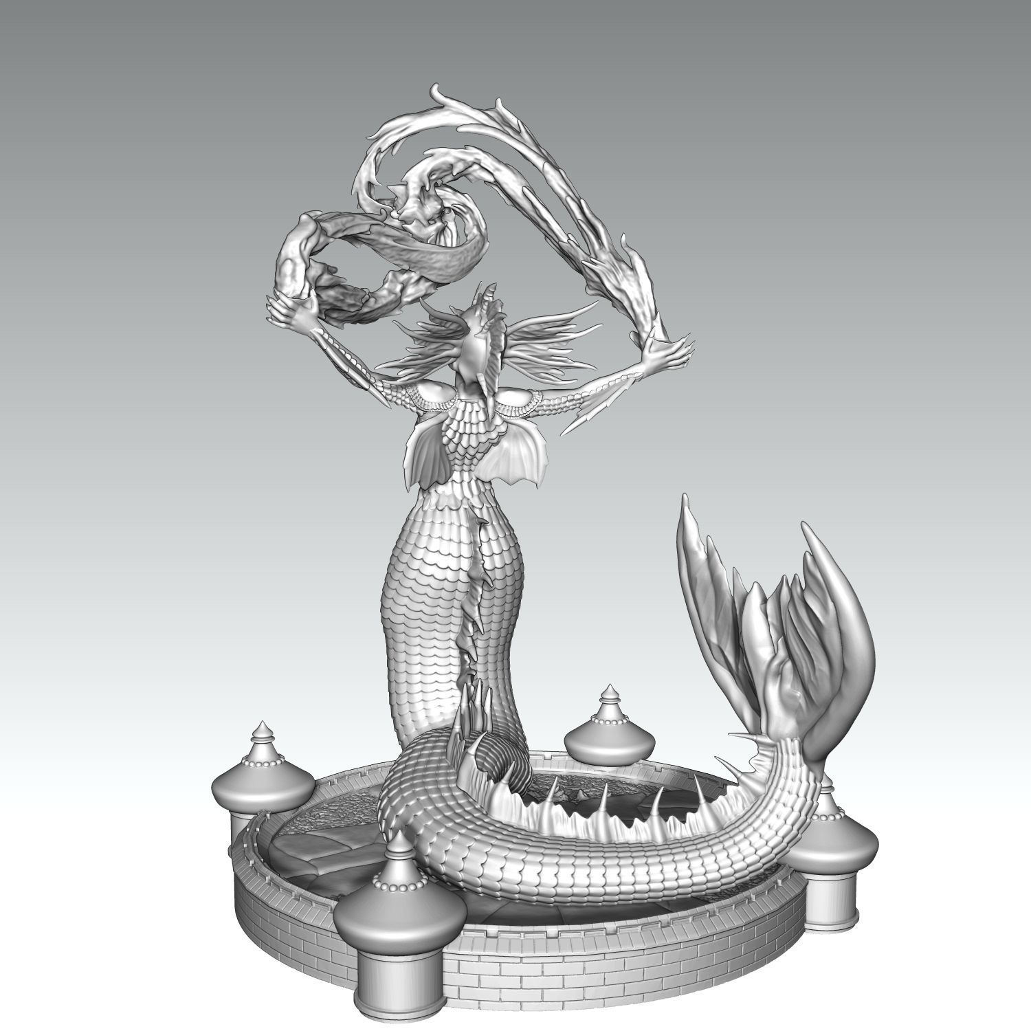 Heroes 3 Ice Elemental casts spell 3D print model_5