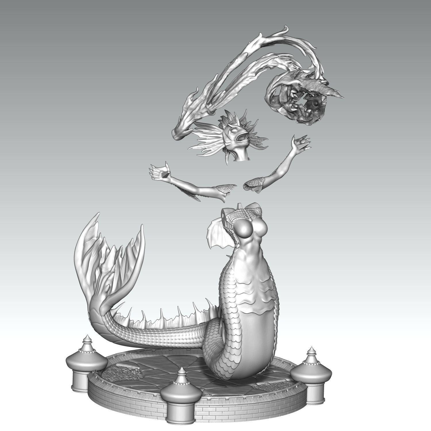 Heroes 3 Ice Elemental casts spell 3D print model_7