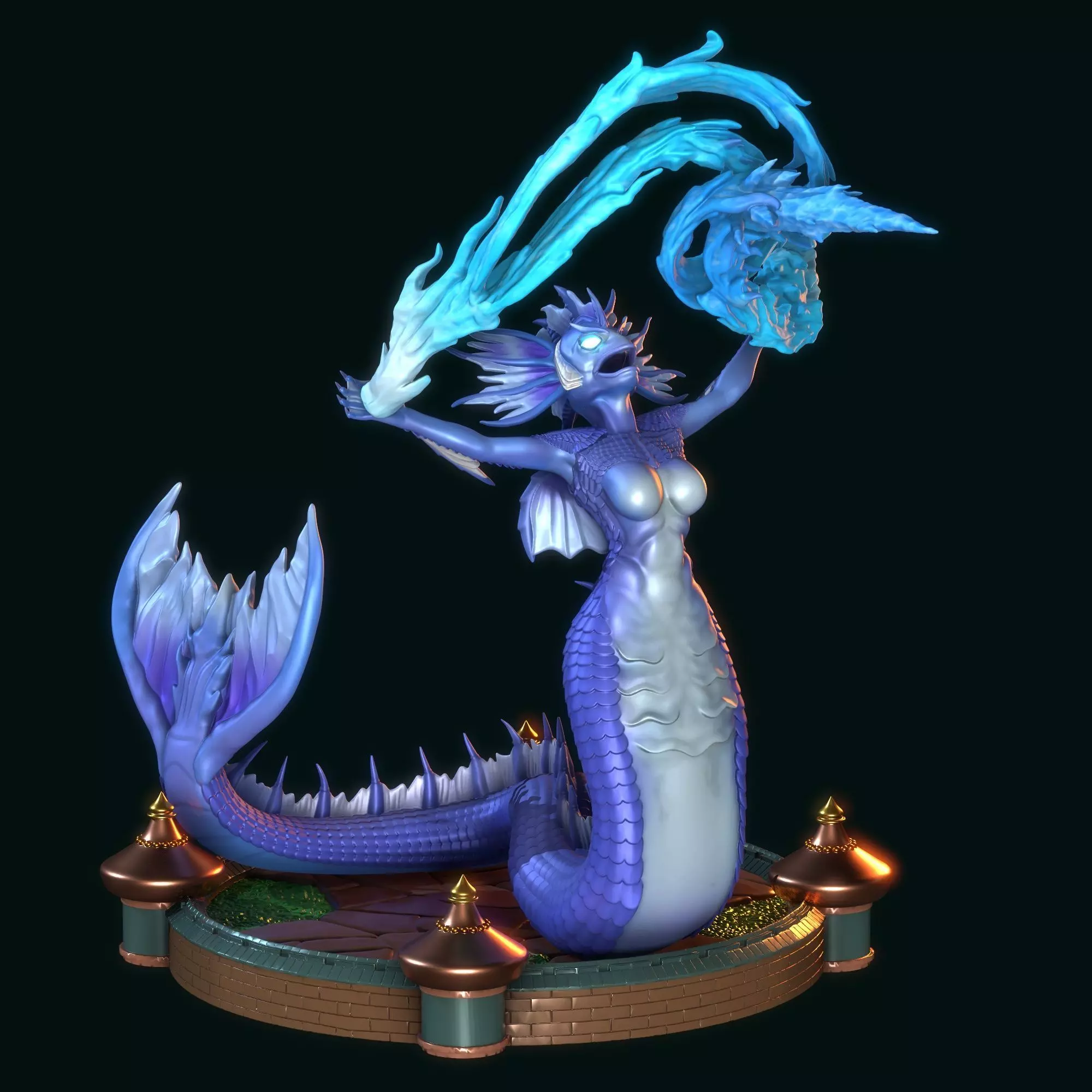 Heroes 3 Ice Elemental casts spell 3D print model_0