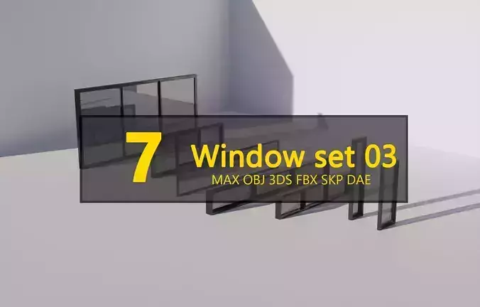 Window set 03 - 7 pieces Low-poly 3D model