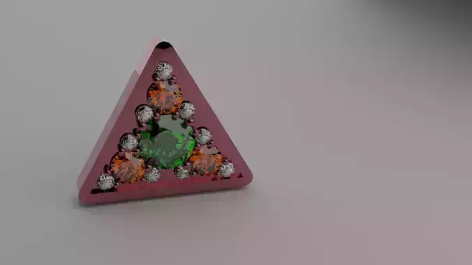 A Beautiful Earring with easy low polly  Low-poly 3D model