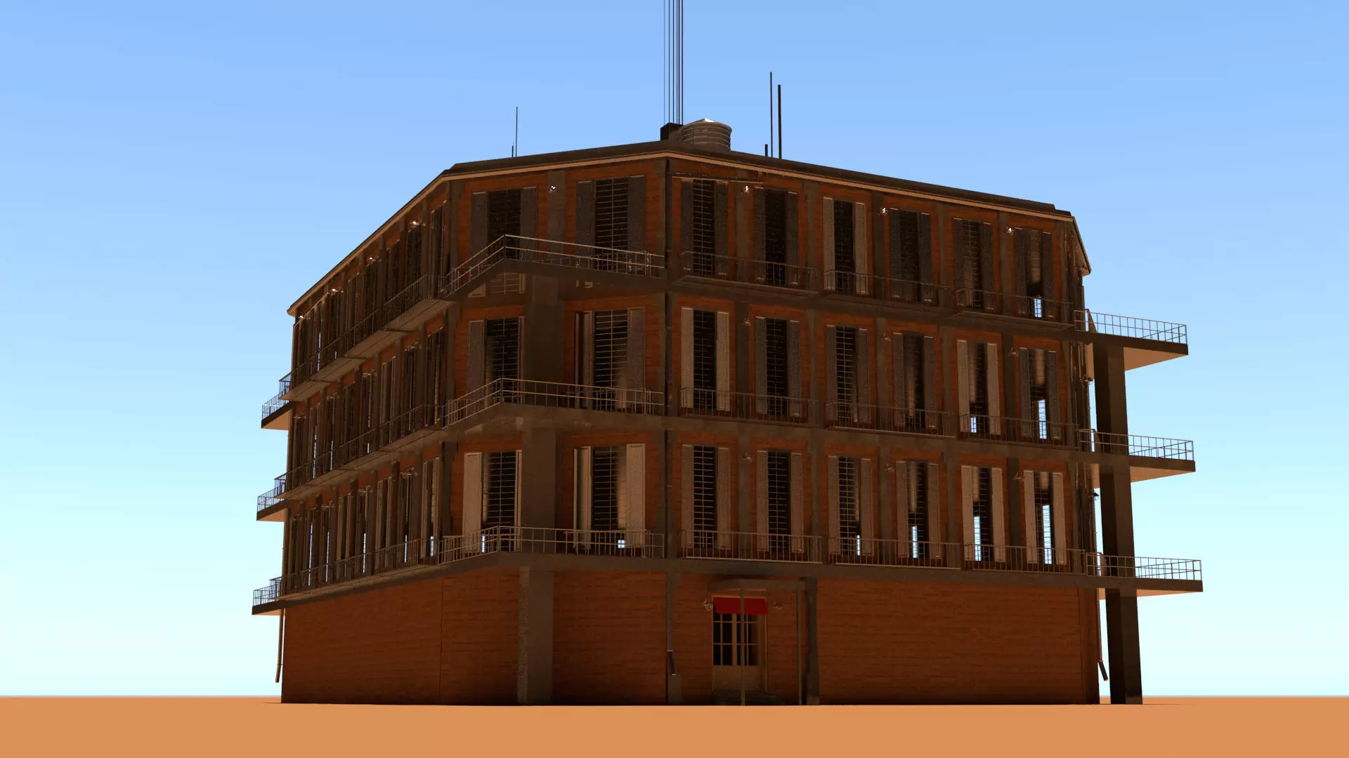 laos Game Building 01 Low-poly 3D model_0