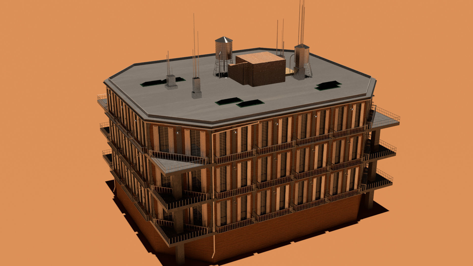 laos Game Building 01 Low-poly 3D model_4