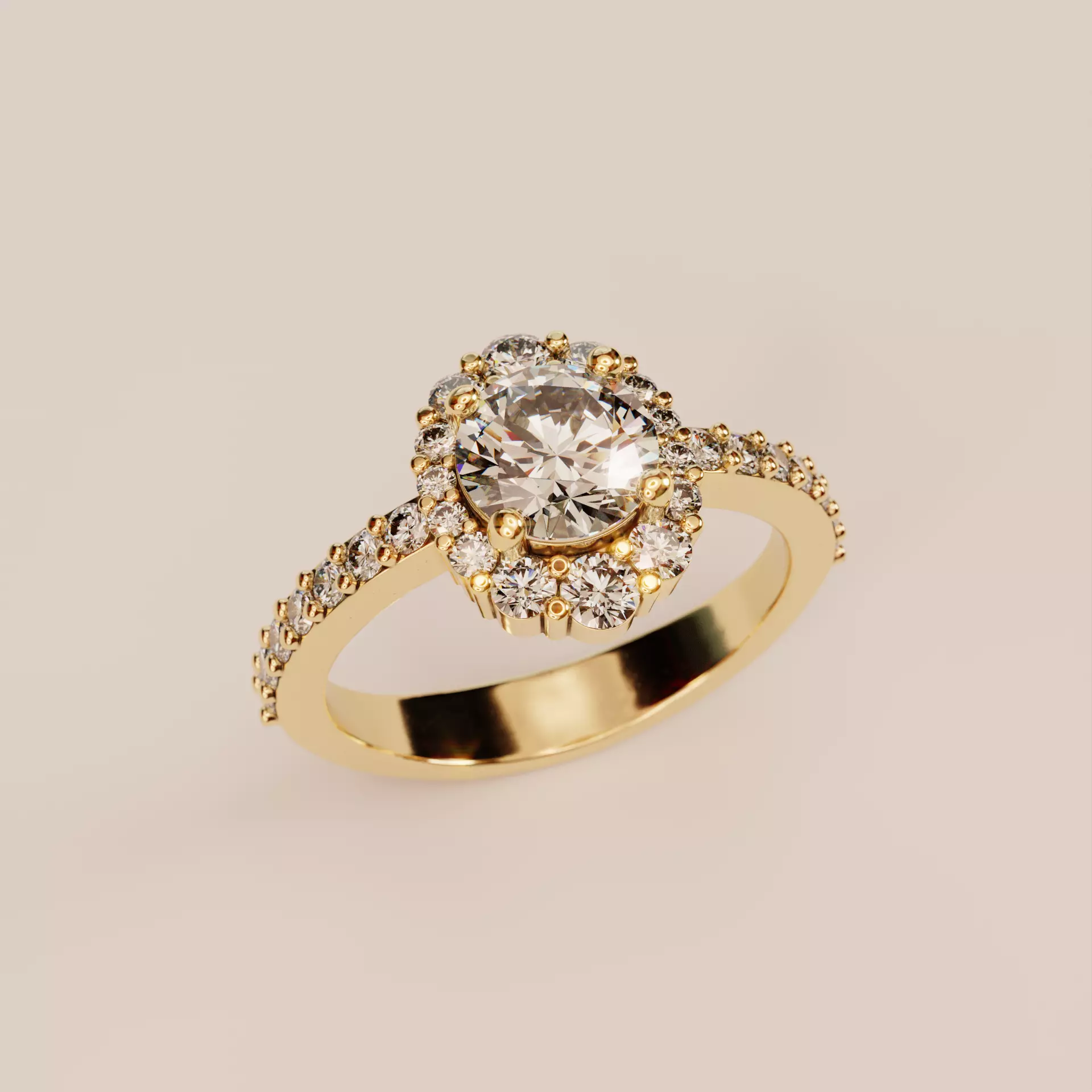 Halo Engagement ring pre supported STL included 3D print model