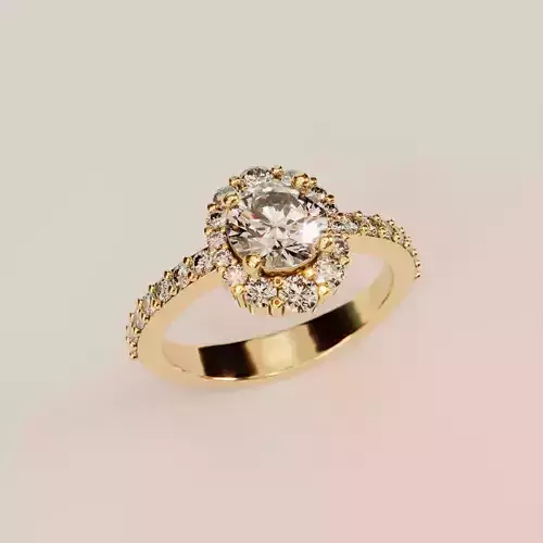 Halo Engagement ring pre supported STL included