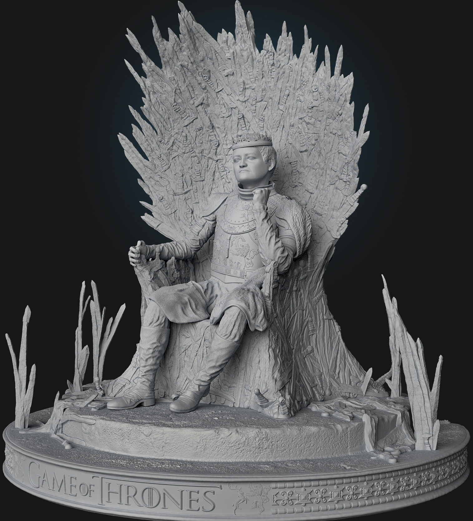 Joffrey Baratheon On The Iron Throne 3D print model_2