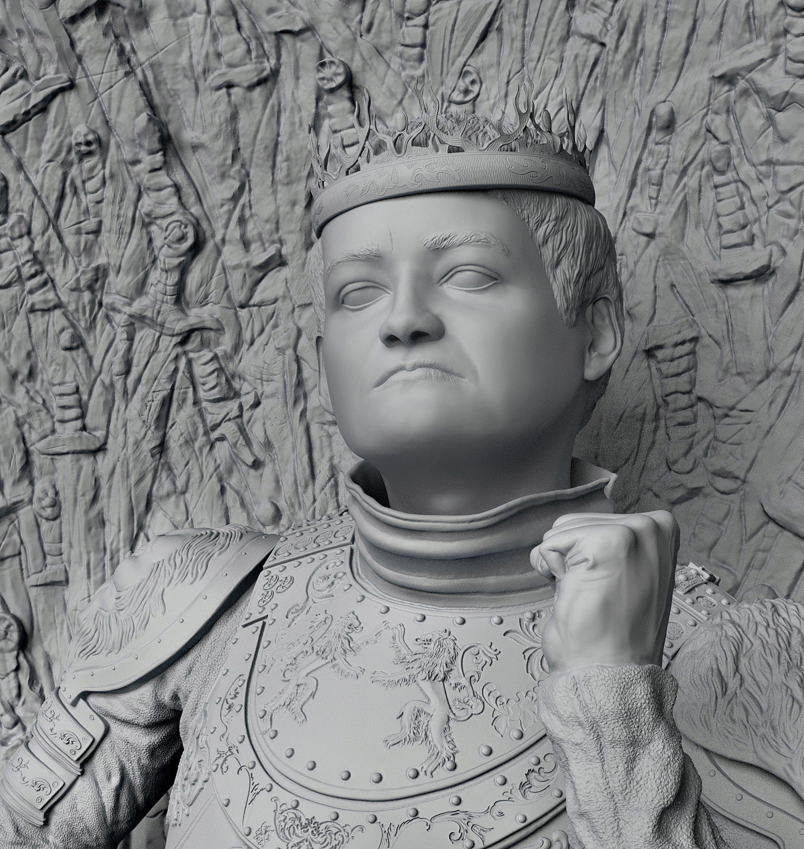 Joffrey Baratheon On The Iron Throne 3D print model_5