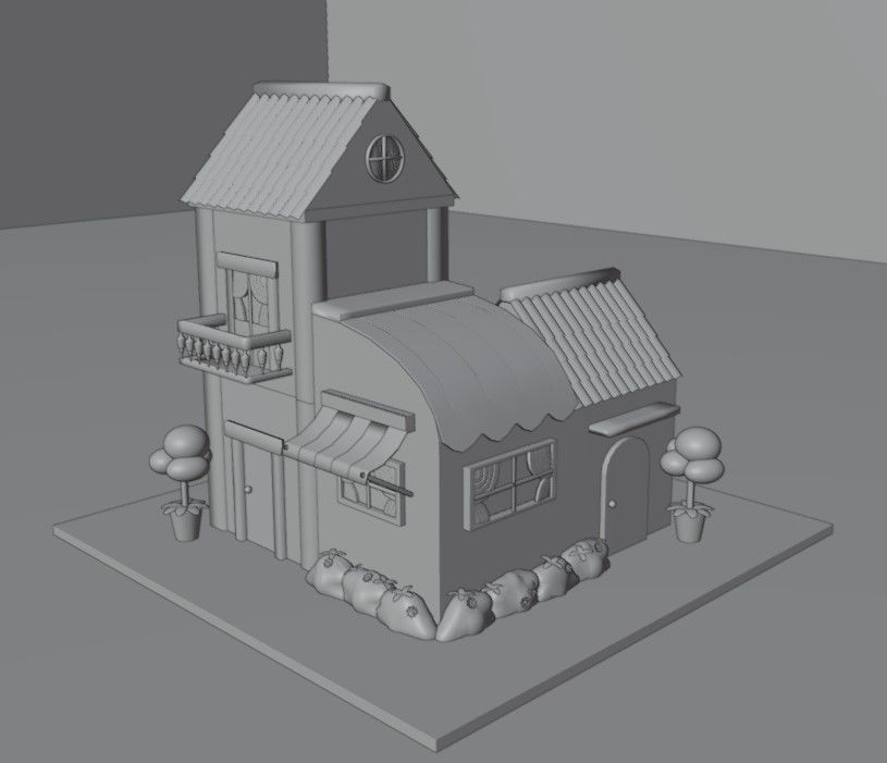 House Cottage Style 3D model_4