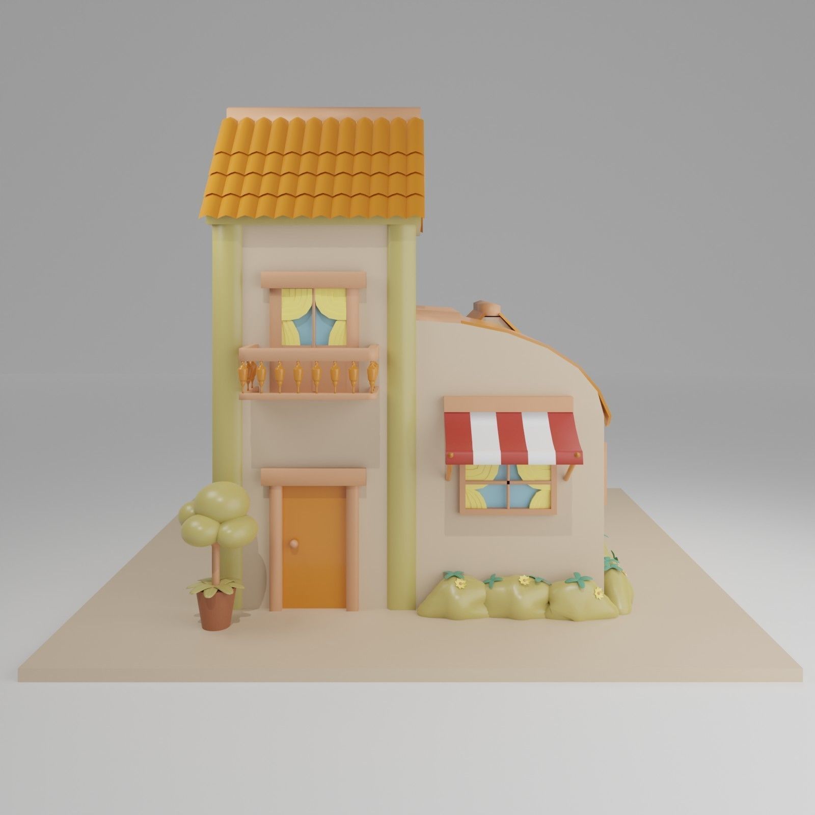 House Cottage Style 3D model_1