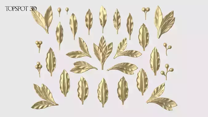 Laurel Leaves Set 3D print model