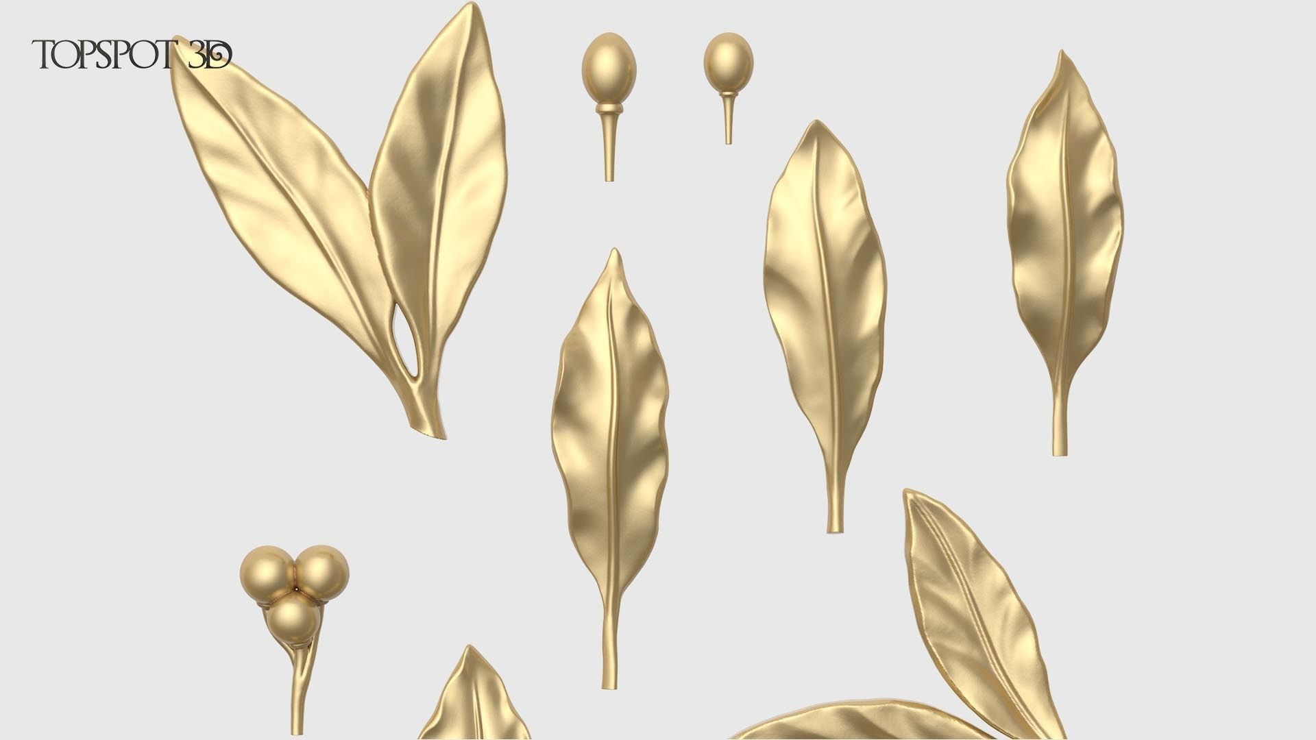 Laurel Leaves Set 3D print model_8