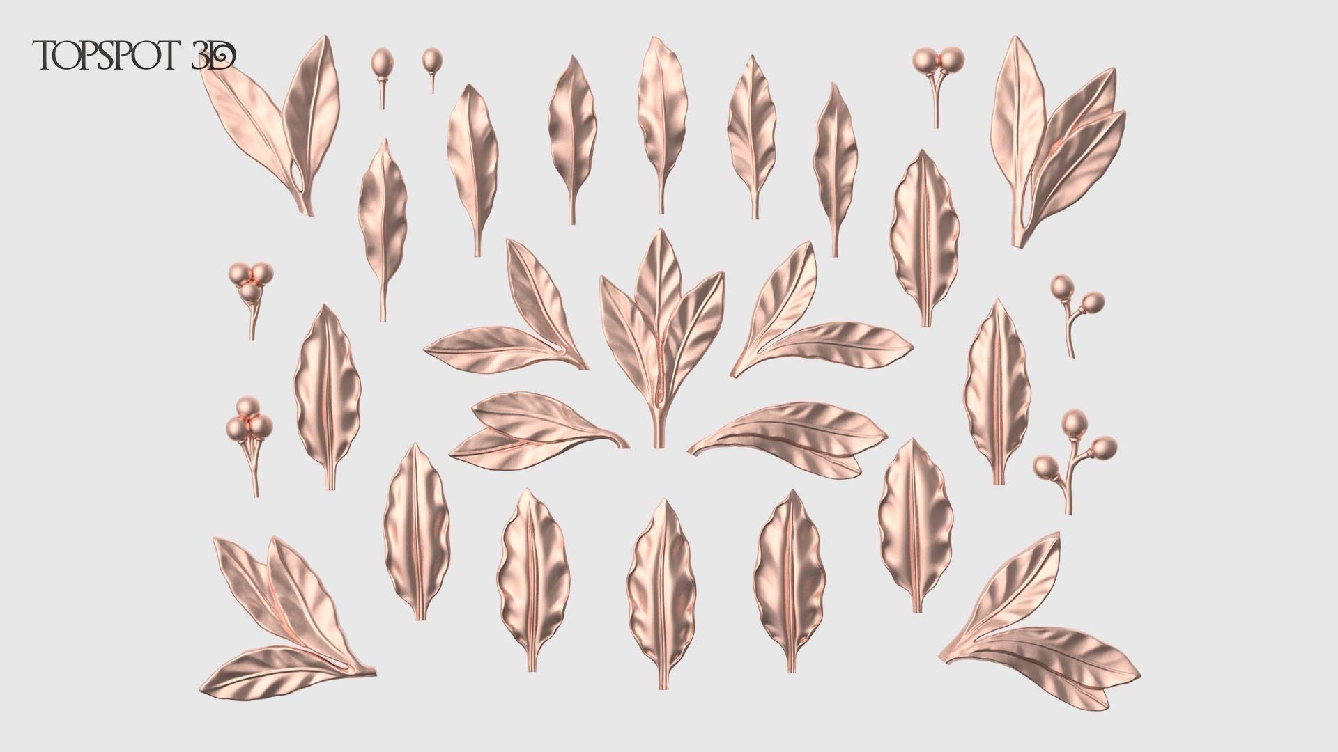 Laurel Leaves Set 3D print model_20