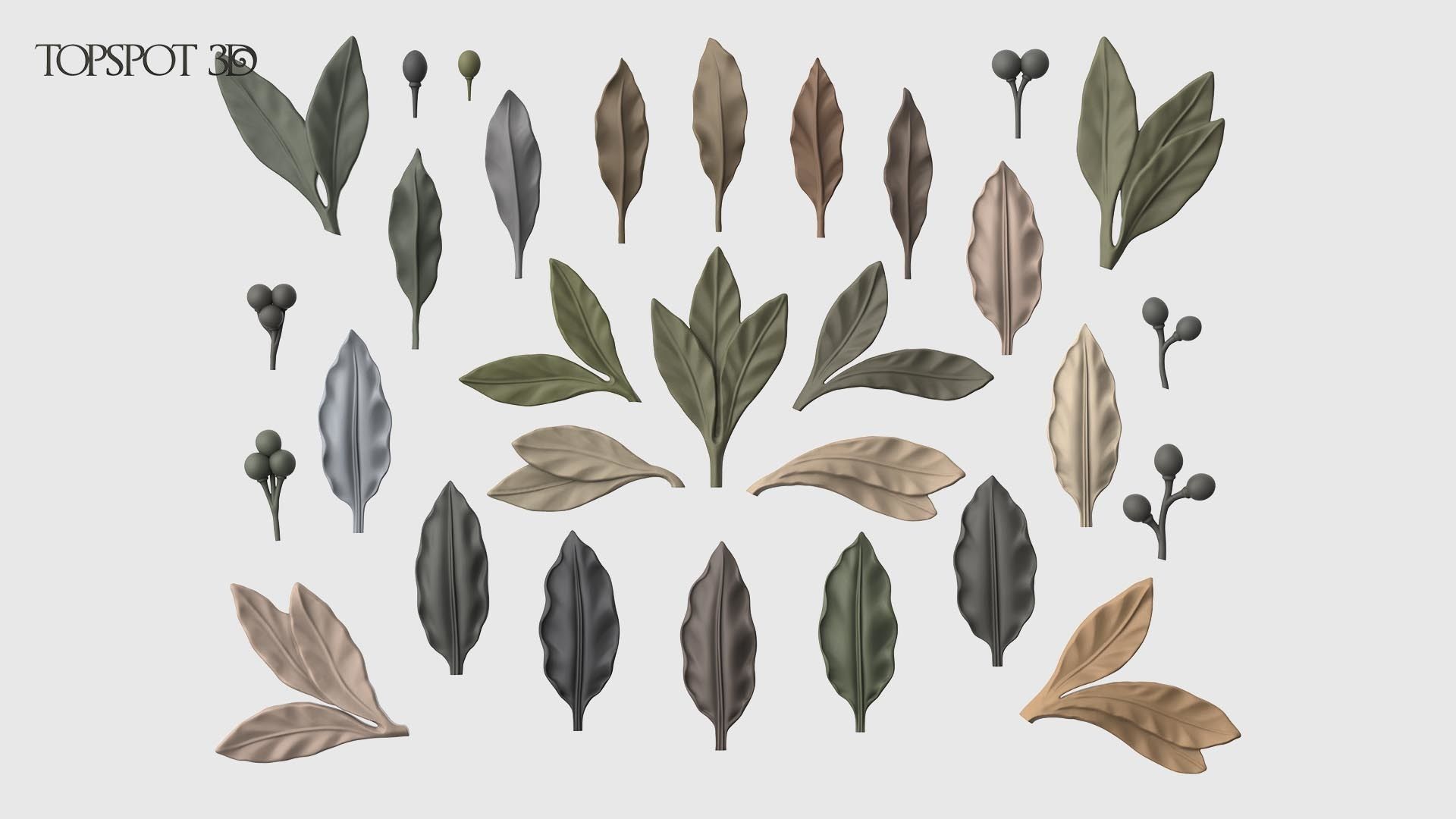 Laurel Leaves Set 3D print model_18